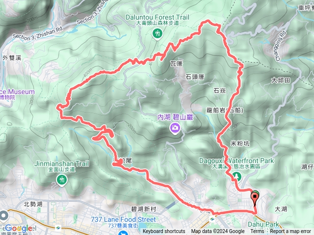 大湖登龍船岩碧山大崙頭尾山下金龍產業道路環回預覽圖