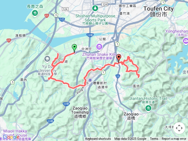 2025-03-18 造橋8小山連走─談文火車站→鄭漢步道→鄭漢山→大牛朝山→口山步道→老庄山→菜瓜窩山→造橋口山→濫坑山→鹿廚坑山→中尖山→仁和站預覽圖