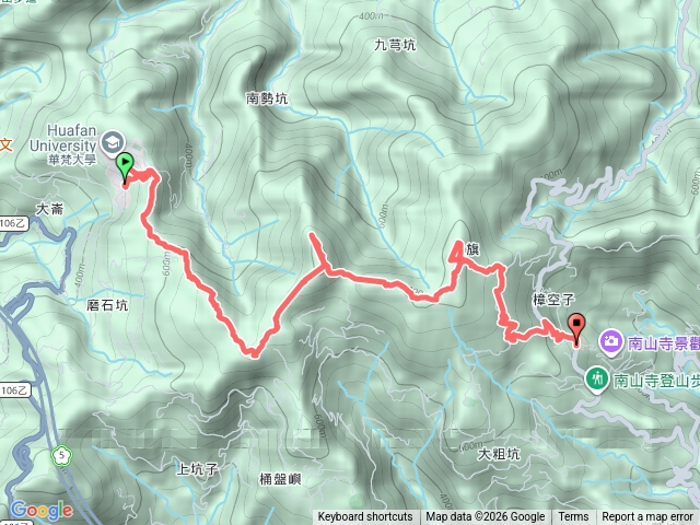 石碇大崙南勢坑山鑽石峰人頭面山司公髻尾山南山寺