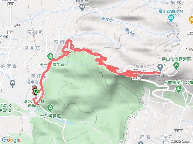 清水巖寺－長青自行車道-橫山（原路來回）