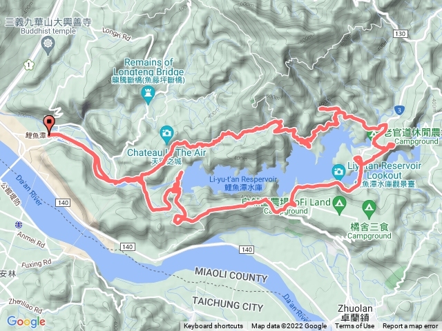 苗栗 環鯉魚潭水庫 苗52-1➡️苗52-3➡️新開瀑布➡️校栗東山➡️台3號➡️苗52➡️苗52-1 鯉魚潭拱橋出發