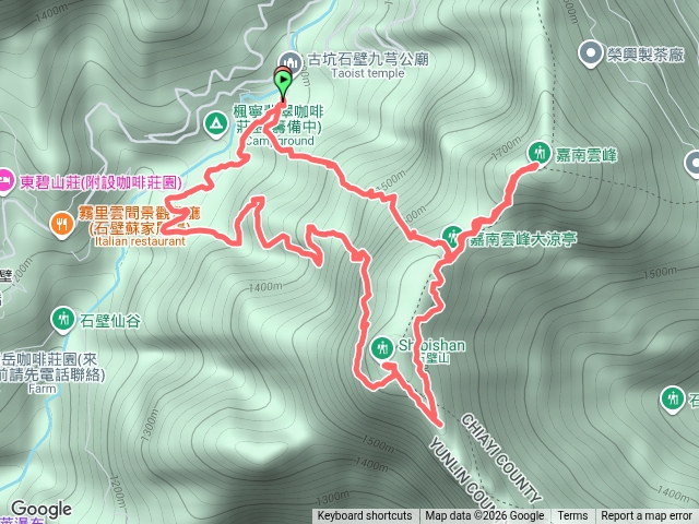 2019-12-27嘉南雲峰.gpx預覽圖