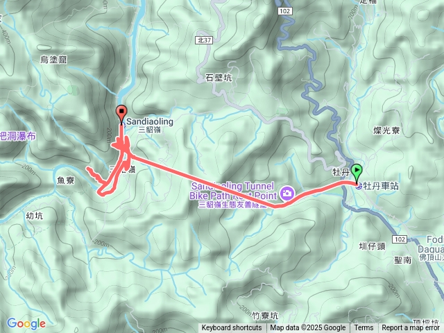 牡丹車站→三貂嶺生態友善隧道→三貂嶺瀑布群步道(補抓百大步道2顆遺漏寶石)→三貂嶺車站