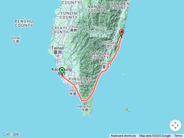 高雄火車站->台東縣長濱國小預覽圖