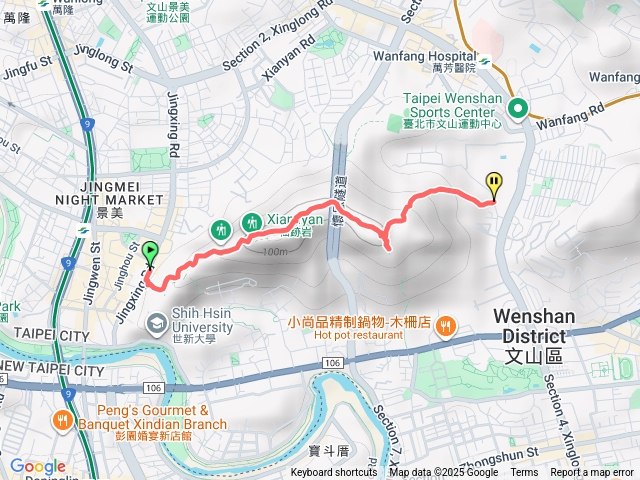 仙跡岩景美到萬芳醫院