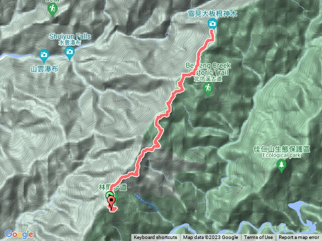 雪見遊客中心09:10-北坑山-大板根11:50