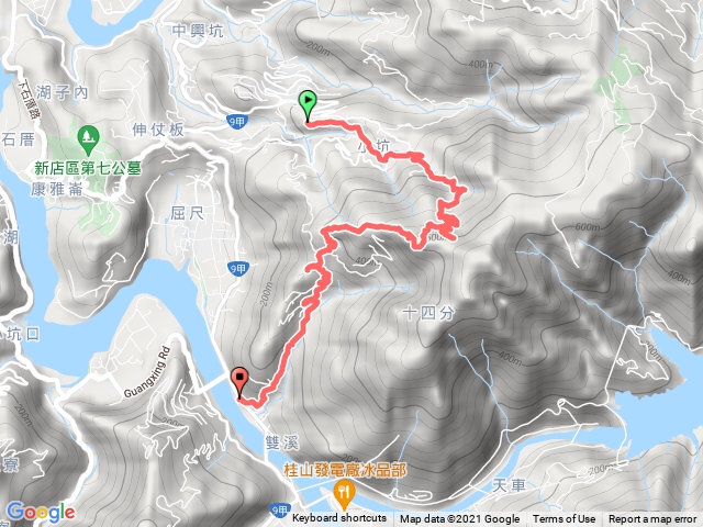 永福路捷徑上切直潭山，長春觀下到屈尺