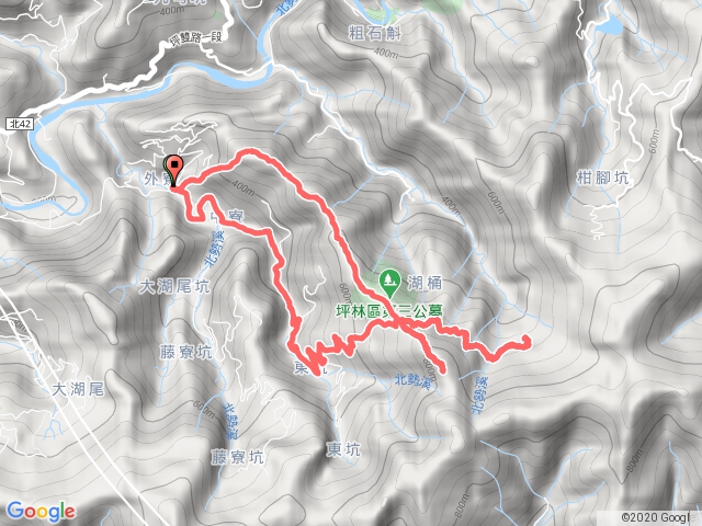 坪林 厚德岡坑~開眼崙~東坑山~胡桶古道，十字型