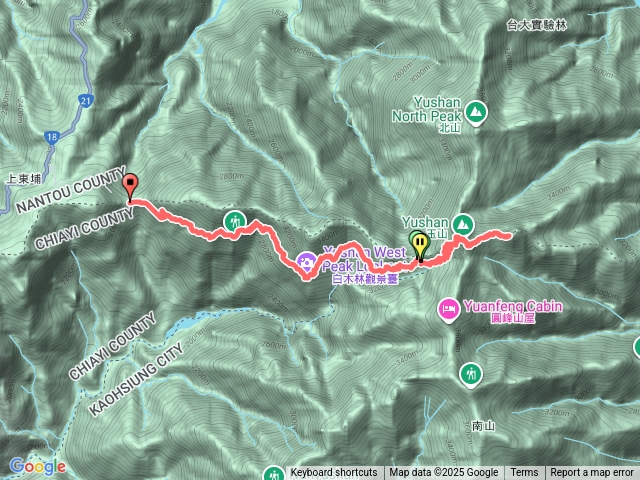 排雲山莊-玉山主峰-玉山東峰-玉山主峰-排雲山莊-玉山登山口