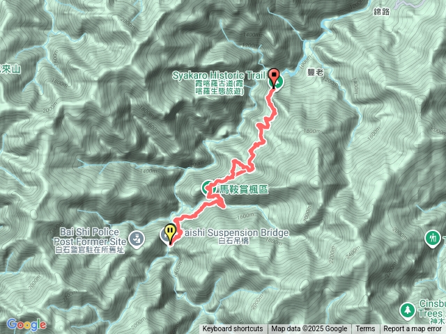 霞喀羅步道（養老入口到白石吊橋）預覽圖
