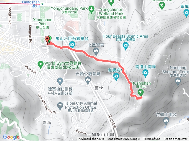 拇指山原路來回