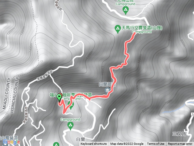 雲起露營區-走下山-天馬行空露營區-原路返回雲起
