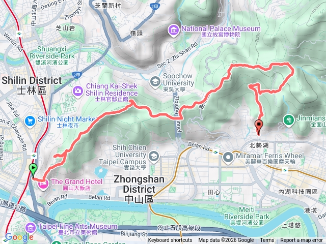 劍潭山轉金面山附近下切預覽圖