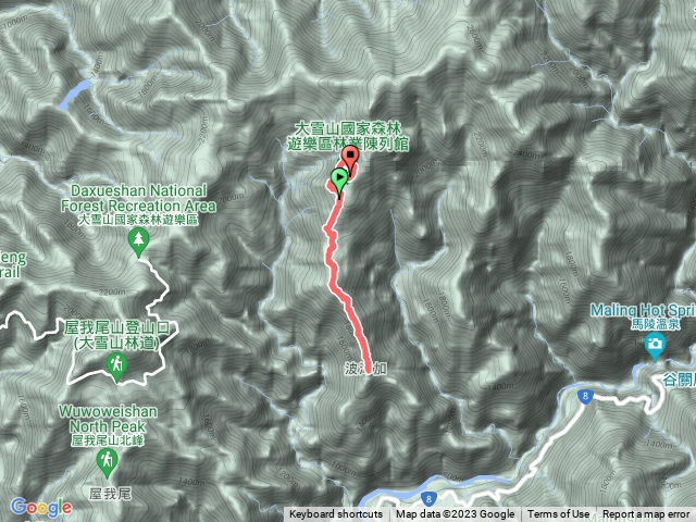 大雪山遊客中心-波津加三角點