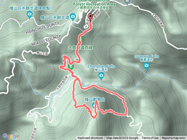 榛山步道觀景台O型正確里程時間