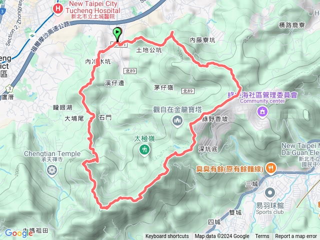 20241201 崙子山 清水石門山 南天母山 天上山 五城山 將軍嶺 文筆山 五尖山 清水大尖山 青龍嶺 內冷水坑山 O行預覽圖