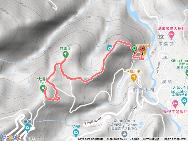 溪頭山+竹崙山+志騰山+快活林