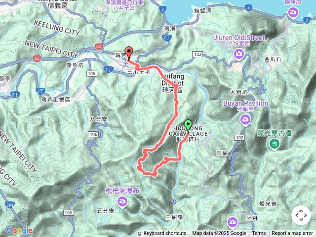 猴硐車站-瑞三本礦-柴寮古道-一通坑-獅子嘴奇岩-烏塗窟山-周家古厝-蛇子形古道-瑞芳車站