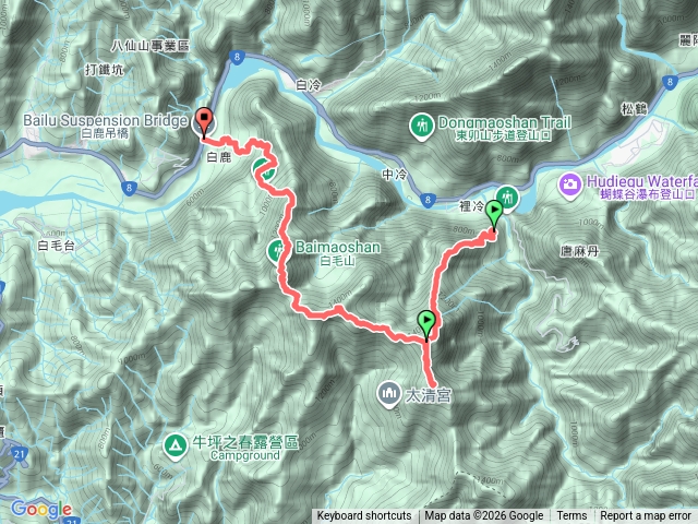 裏冷部落-阿冷山-白毛山-白鹿吊橋6連峰縱走預覽圖