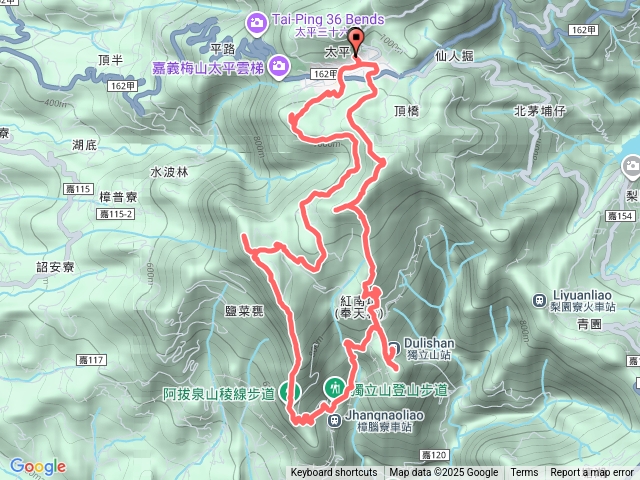 獨立山8連峰O型|三元宮|大巃頂西北峰| 大巃頂| 紅南坑山|奉天岩|獨立山| 樟腦寮|阿拔泉下山|阿拔泉山|觀音石山|龜山|三元宮預覽圖