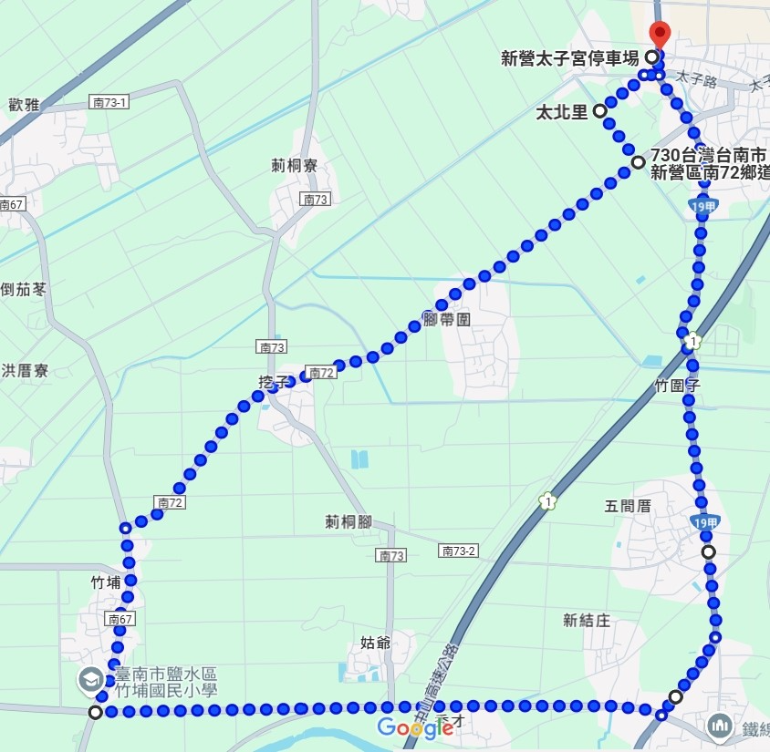 樂活報名網 - 2025第二屆新營太子宮三太子哪吒「奔向健康」半程馬拉松-風火輪組(11.5K)組路線