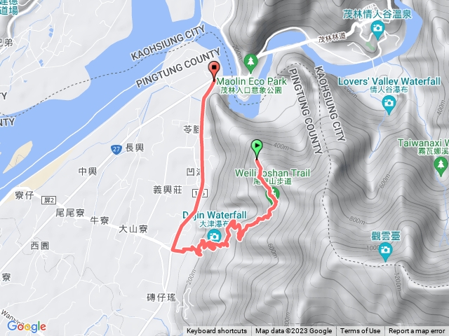 尾寮山大津瀑布 A進B出