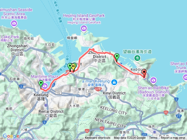 基隆車站步行深澳線海科館站