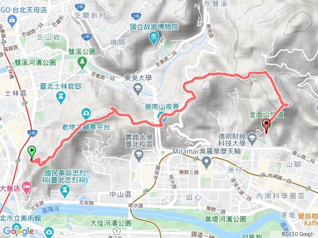 劍潭山連走金面山