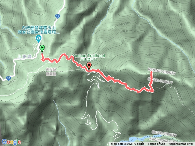 服務中心上玉山前峰回登山口