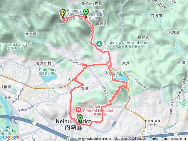 內湖星巴客碧山巖來回