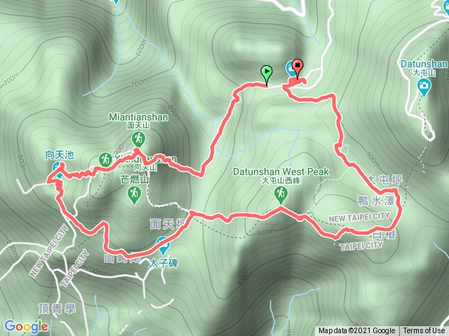 面天山丶向天山丶大屯西峰丶南峰丶二子坪
