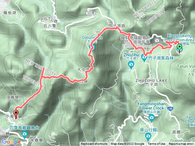 小油坑-竹子湖-大屯主峰-大屯南峰-大屯西峰-面天坪-清天宮