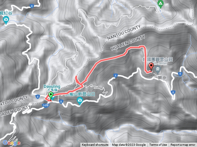 合歡越嶺古道上卯木山