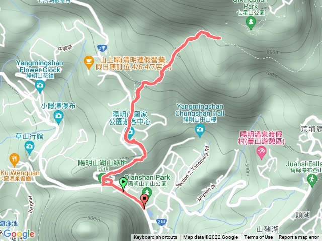 紗帽山陽明湖登山口←→苗圃←→冷苗叉路
