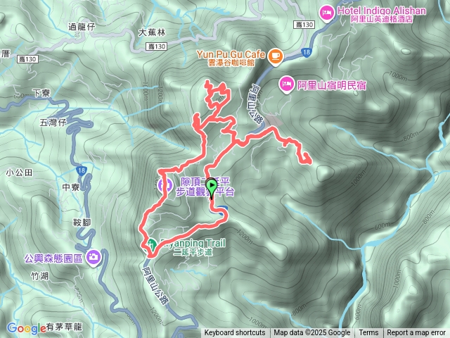 隙頂山東南峰-隙頂山-茶林山步道-二延平步道（二延平山）-踢馬路回（o繞）