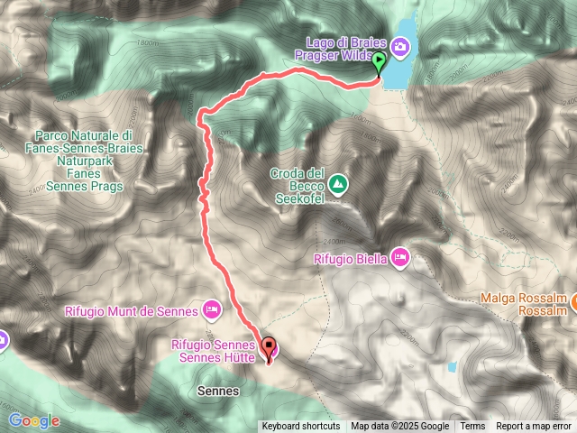 AVU1a - Lago di Braies to Rifugio Sennes via