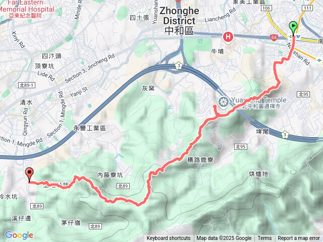 國旗嶺（外南勢角山）、圓通寺一線天、牛埔頭山、清水大尖山