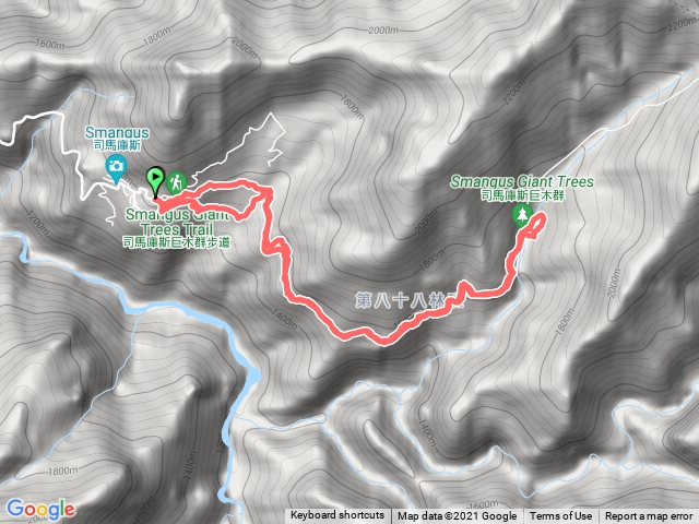 司馬庫斯巨木群登山口-神木群-司立富瀑布-巨木群登山口