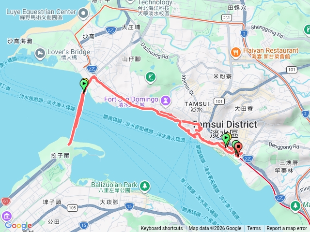 115/4/26-淡水捷運站到淡江大橋（來回）預覽圖