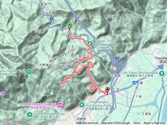 20260113坪林-關聖宮-四堵溪畔古道-石牌公園-保線路-五峰旗山-鴻子山.東北峰-跑馬古道-礁溪白雲路站
