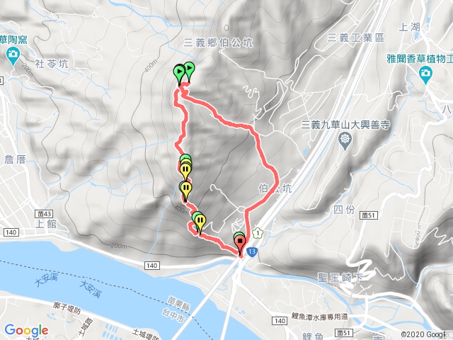 火炎山O型健行路線