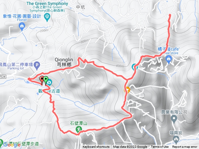 石壁潭山、中坑山、大板根和飛鳳山O型一圈