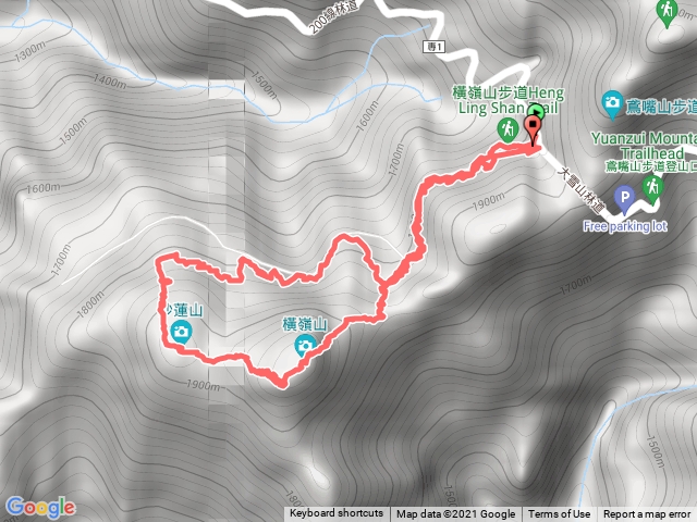 橫嶺山隧道口-橫嶺山-沙連山-O型