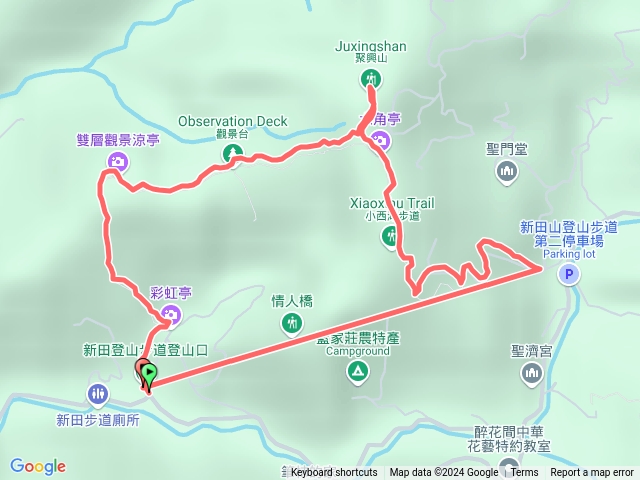 20241117：新田登山步道，上聚興山三角點，從果園下山預覽圖