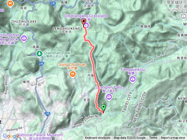 陽明山 鵝擎縱走 鵝尾山步道-鵝尾山-瑪礁古道-新圳頭山-擎天崗環形步道-擎天崗遊客中心預覽圖