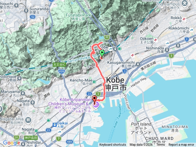 神戶方面第22號線上城山與堂德山下港口