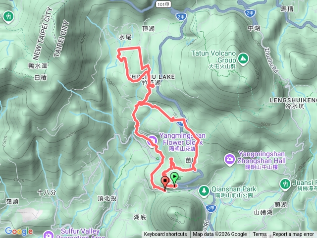 陽明山尖帽峽谷竹子湖山芋戀道青春嶺大屯環狀