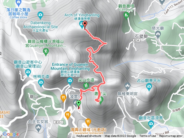 觀音山北橫古道上硬漢嶺