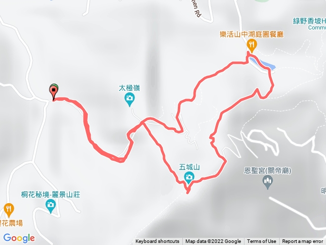 70號步道入口-五城山-天上山縱走-山中湖-走山路回70號步道入口