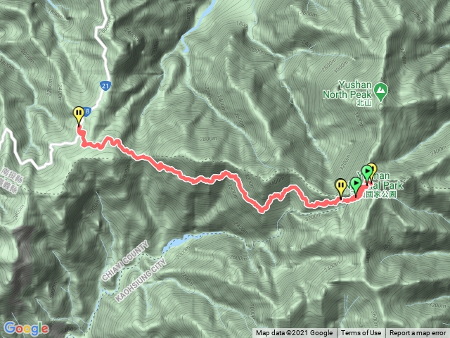 排雲往玉山下登山口